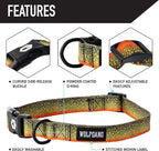 Wolfgang Heavy Duty Martingale Dog Collar with Quick Release Nylon Buckle for Walking & Training, BrookTrout Print, Large