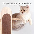 Natural Solid Wooden Cat Tower, 67''Modern Multi-Level Cat Tree Tower, Cat Tower for Indoor with Sisal Scratching Post Luxury Large Cat Furniture，Brown