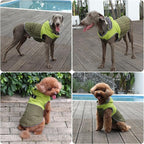 Detachable Hooded Dog Coat with Harness for Small Dogs,Super Warm Fleece Puppy Jacket for Cold Winter Doggie Coats,Green M