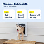 PetSafe Wall Entry Pet Door - Rust-Free Telescoping Frame - Easy Install for Interior & Exterior Walls 4 3/4" - 7" Thick - Small - for Pets Up to 15 Lb