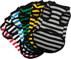 Paiaite 6-Piece Striped Shirt Set: Sleeveless Cotton Puppy Dog Shirts, Breathable Pet Apparel Tank Tops, Colorful Sweatshirts for Small to XL Dogs