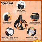 BEAUTYZOO Step in Dog Harness and Leash Set,Floral Pattern Reflective Dog Harness No Pull No Choke Puppy Harness for Small Dogs Cats,Soft Padded Mesh Vest Harnesses for Girl and Boy Pets,Halloween S