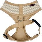 Puppia Amatus Dog Harness A (Over-The-Head) Fashionable Houndstooth Pattern Spring Summer Harness for Small and Medium Dogs, Beige, Small