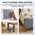 157.5" x 15.8" Cat Scratch Furniture Protector, Self-Adhesive Couch Protector from Cat Claws, Cats Scratching Mat for Couch, Sofa, Wall & Door, DIY Cat Scratch Pads Replacement, 2 Pack (Light Grey)