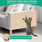 Trimmable Cat Scratcher Mat, 39.4"x15.8" Self-Adhesive Cat Scratching Carpet Pad Replacement for Tree Shelves, Steps and Posts, DIY Cat Scratch Couch Furniture Protector