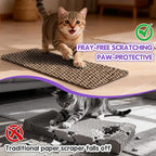 Wall Cat Scratcher for Indoor Cats,19.6x9.8”Corner Cat Scratcher,Cat Scratch Pad Furniture Protector for Door & Wall,Couch, Durable Cat Scratching Board Easy Mount (Deep Brown, 19.6”x9.8”)