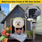 Aivituvin Dog House Outdoor Anti-Chewing Large Dog Log Cabin Weatherproof Outside Puppy Cage Indoor Dog Kennel