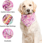 Segarty 30 Pack Pet Scarf, 22.8"x15.7" Dog Bandanas Triangle Plaid Bibs Accessories Bulk for Small Medium Dogs Cats Large Puppy Dogs, Adjustable Washable Reversible Boy Pets Birthday Kerchief