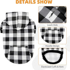 KOOLTAIL Plaid Dog Hoodie Pet Clothes Sweater with Hat and Pocket for Small Medium Large Size Dogs, Soft Winter Warm Dog Cold Weather Coat, Fleece Fall Dog Hooded Sweatshirt for Puppy Cats, XL/XXL