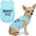 Parisian Pet Dog Shirt – 100% Cotton Shirts for Small Dogs – Blue Sleeveless Puppy Clothes – Lightweight and Breathable Dog Apparel – Boy Dogs Clothes - Stretchy Mommy’s Boy Pet Shirt