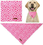Valentine Dog Bandana, Pink Heart Triangle Bid Scarf for Small Medium Dog, Cotton Pet Kerchief for Girl Boy Dogs or Cats, Red Dog Bandana, Cute Adorable Puppy Bandana