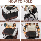 DONORO Dog Kennels and Crates for Medium Dogs, Portable Pop Up Indoor Pet Cage with Sturdy Wire Frame, Collapsible Travel Crate Soft Sided Cat Bag Escape Proof (Brown, 24.0" L x 16.0" W x 19.0" H)