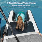 AWSUM Inflatable Dog Water Ramp Extra Large Dog Boat Ramp Floating for Dogs Up to Large 250LBS On Water Float Ladder Steps for Pool, Dock, Lake, Black/Grey