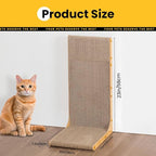 Cat Scratcher Lounge, 23 Inch L-Shaped Cat Scratch Pad, Vertical & Horizontal Scratching 1.2" Thick Cardboard Board, Durable, Eco-Friendly, Wood Grain