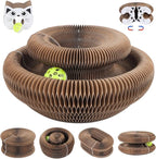 Magic Organ Cat Scratcher Toy,Accordion Cat Scratching Board with Ball, Foldable Interactive Funny Scratcher Pad for Indoor Cat