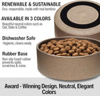 Loving Pets - Dolce Bamboo - Eco-Friendly Pet Bowls & Dishes for Dog, Cats, Puppy Food and Water Dish -Sustainable and Dishwasher Safe, Made with Real Bamboo (Large, Coffee-Brown)
