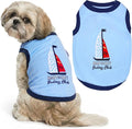 Parisian Pet Dog Shirt – 100% Cotton Shirts for Medium Dogs – Nautical Sleeveless Puppy Vest – Lightweight and Breathable Pet Apparel – Pullover Summer Dog Clothes - Stretchy Funny T Shirts for Dogs
