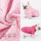 2 Pack Dog Hoodie Sweaters for Small Medium Dogs Warm Dog Clothes for Large Dogs Soft Waffle-Like Laminated Sweatshirt Bulldog (Pink+Rose, XXL (Back: 26",Chest: 34.5", Neck: 25"))