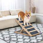 Dog Ramp for Bed, Foldable 4 Height Adjustable from 16" to 24" Pet Ramp for Couch, Small to Large Dog Bed Couch Car Stairs Ramp for Dog Get on Bed Truck SUV Up to 132LBS