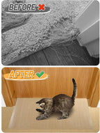 8.69Ft(L) Carpet Protector for Pets - Anti-Slip Cat Carpet Protector, Scratch Resistant Pets Scratch Stopper, Easy to Cut Floor Runner Under Doorway to Prevent Tearing