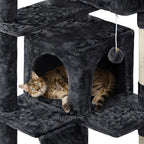 Yaheetech 62in Cat Tree Cat Tower for Indoor Kitten, Pet Furniture w/Double Condo, Scratching Posts, Multiple Platforms and Balls for Kittens, Black