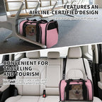 Cat Carriers Soft-Sided,Pet Carrier for Small Cats Dogs Puppies up to 1-15 LBS,TSA Airline Approved, (Medium,Pink)