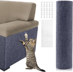 Cat Scratch Furniture Protector - 78.7" x 15.8" Ultra-Durable Couch Scratch Protector from Cats, No Shedding, Fits Any Furniture, Includes Nano Adhesive and Rotating Nails, Furniture Savior (Gray)