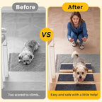 COZIWOW 2 PCS Dog Ramp for Stairs, Non-Slip | Sturdy | Wooden Dog Stairs Pet Ramp for Small Medium Dogs Cat, Pet Steps Stair Wedges Assist for Injured & Older Pets, Gentle Slope Step Stairs(2)