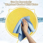 Cat Scratching Pad, Natural Cotton Rope Cat Scratch Mat, 16.9'' Round Wall & Floor Scratcher, Durable Furniture Protector for Couch, Carpet, Sofa, Eco-Friendly Cat Scratcher Pad（Yellow）