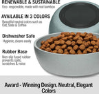 Loving Pets - Dolce Bamboo - Eco-Friendly Pet Bowls & Dishes for Dog, Cats, Puppy Food and Water Bowl -Sustainable and Dishwasher Safe, Made with Real Bamboo (Large, Slate-Grey)