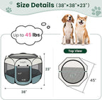 Love's cabin Pet Puppy Dog Playpen, Large Dog Tent Crates Cage Indoor/Outdoor, Portable Playpen for Cat, Foldable Pop Up Dog Kennel Playpen with Carring Case, Removable Zipper Top, Moss Green