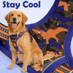 Funfox Dog Harness No Pull, Adjustable Pet Vest Harness, Super Soft Material with Vertical Handle Easy Control, Reflective Night Walking, 2 Leash Clips for Large Dogs, Camo Orange, L