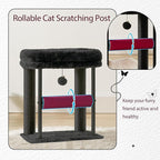 Hey-brother Cat Tree, Cat Scratching Posts with Bed, Sturdy Tower with Fully Sisal-Wrapped Columns and Plush Toy Ball for Indoor Kittens, 18.9 inches, Black and Red MPJ010SBR