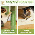 PEQULTI 62" Cat Tree for Indoor Cats, Multi-Level Cat Tower with Cozy Cat Condo Clearance Prime, Green