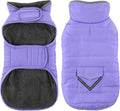 Dog Coat, Waterproof Dog Winter Jacket with Pocket, Reflective Adjustable Pet Snow Vest, Warm Cozy Fleece Sweater for Small Medium Extra Large Dogs - Light Purple, 3XL