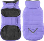 Dog Coat, Waterproof Dog Winter Jacket with Pocket, Reflective Adjustable Pet Snow Vest, Warm Cozy Fleece Sweater for Small Medium Extra Large Dogs - Light Purple, XS
