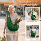 Tomkas Dog Sling Carrier for Small Dogs Puppy Carrier for Small Dogs (Emerald Green, Adjustable Strap & Zipper Pocket)