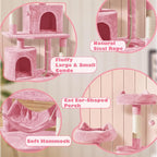 Topeakmart 70.5in Cat Tree, Cat Furniture with 2 Condos & 2 Foam-Padded Perches & Scratching Post & Fur Ball, Cat Tower for Indoor Cats