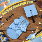 5 Pcs Dog Graduation Costume Set Include 2026 Pet Graduation Gown with Stole Puppy Grad Cap Lensless Glasses DIY Letter Stickers for Dogs Cats Holiday Costume Accessory(Light Blue,M)