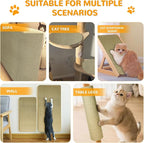 Jute 78.7"x15.8" Trimmable Cat Scratching Mat for Furniture Protector,Versatile Self-Adhesive Anti Cat Scratch Pad for Couch Protection&Cat Scratcher Tree/Post/Wall/Board/Twine Replacement