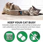Furhaven Scratching Pad Ball Track Cat Toy w/ Catnip for Indoor Cats - Hexagonal Busy Box Scratcher - Rainbow Scales, One Size