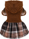 Dog Sweater Puppy Clothes for Small Dogs Boy Girl Pet Hoodies for Dogs Cold Weather Doggie Coats Fall Doggy Sweatshirt for Chihuahua Yorkie Cat Outfits (Brown, Small)