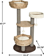 Midwest Homes for Pets 47.7-Inch Feline Nuvo Summit Fashionable Cat Tree with Removable Lounging Cat Bed, Brown & Tan (139S-TN)