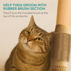 Navaris Cat Scratcher and Brush Table Leg Protector - Sisal Scratching Mat for Furniture Protection - Robust Cat Accessories to Protect Furniture - Scratch Pad for Indoor Cats