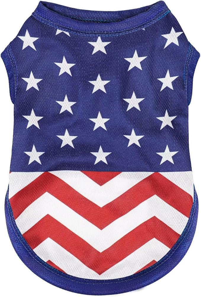 American Flag Inspired Dog Vest: Perfect Dog Shirt, Ideal Tank Top for Everyday Wear, Independence Day Celebrations Quality Materials for a Cute and Stylish Look Classic Blue Star 3XL