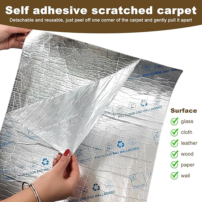 118'x15.8' Trimmable Cat Scratching Post Carpet Cover and Mat Cat Scratcher for Steps and Couch DIY Protector