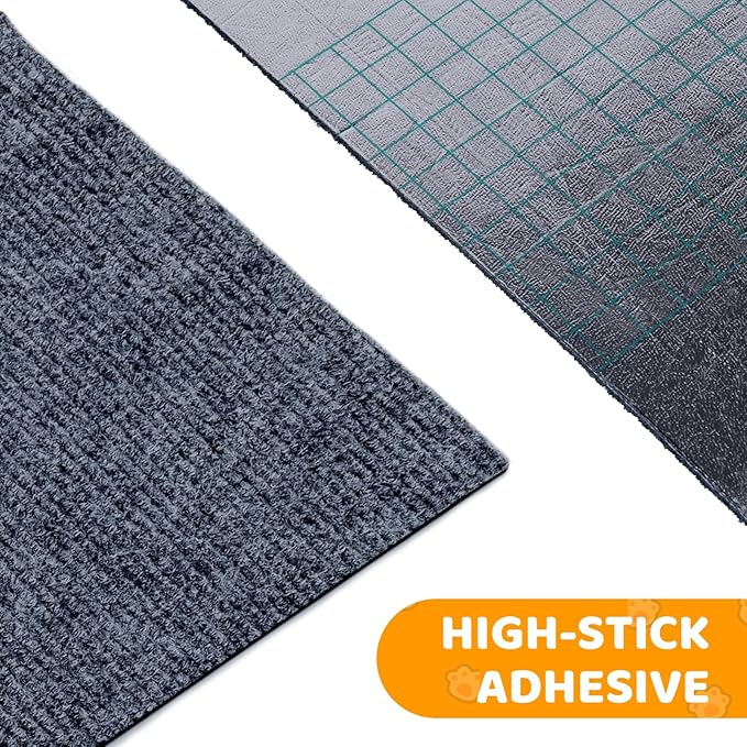 Cat Scratching Mat Self-Adhesive, 157.5'' x 15.8'' Trimmable Cat Scratch Pads Furniture Protector, DIY Climbing Cats Scratching Carpet for Couch, Door Frame or Wall Corner Protector (Light Gray)