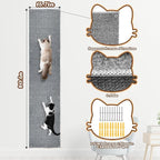 80"x15.7" Cat Wall Scratching Mat, Extra Large Cat Climbing Carpet with 20 Fixed Nails Wall Scratcher Furniture Protector for Couch, Sofa, Home (Grey)