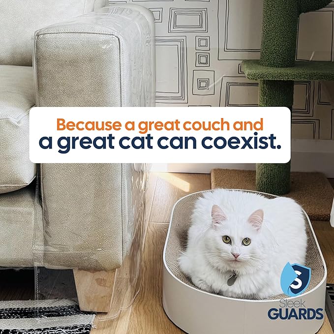 Cat Scratch Furniture Protector, Couch Arm Covers, Furniture Protectors from Cats Scratching, Sofa Arm Covers, One Sided Anti-Scratching Sticky Tape, Cat Scratch Deterrent - Model 1a