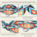 Martingale Collar for Dogs - Dog Training - Big, Wide & Thick Dog Collar - Escape-Proof,Durable and Comfortable- Tribal Medium Dog Collar
